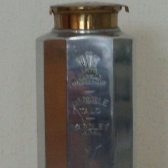 Yardley London Invisible Talc 4 oz Tin Container with Brass Top Vintage - Picture 1 of 7